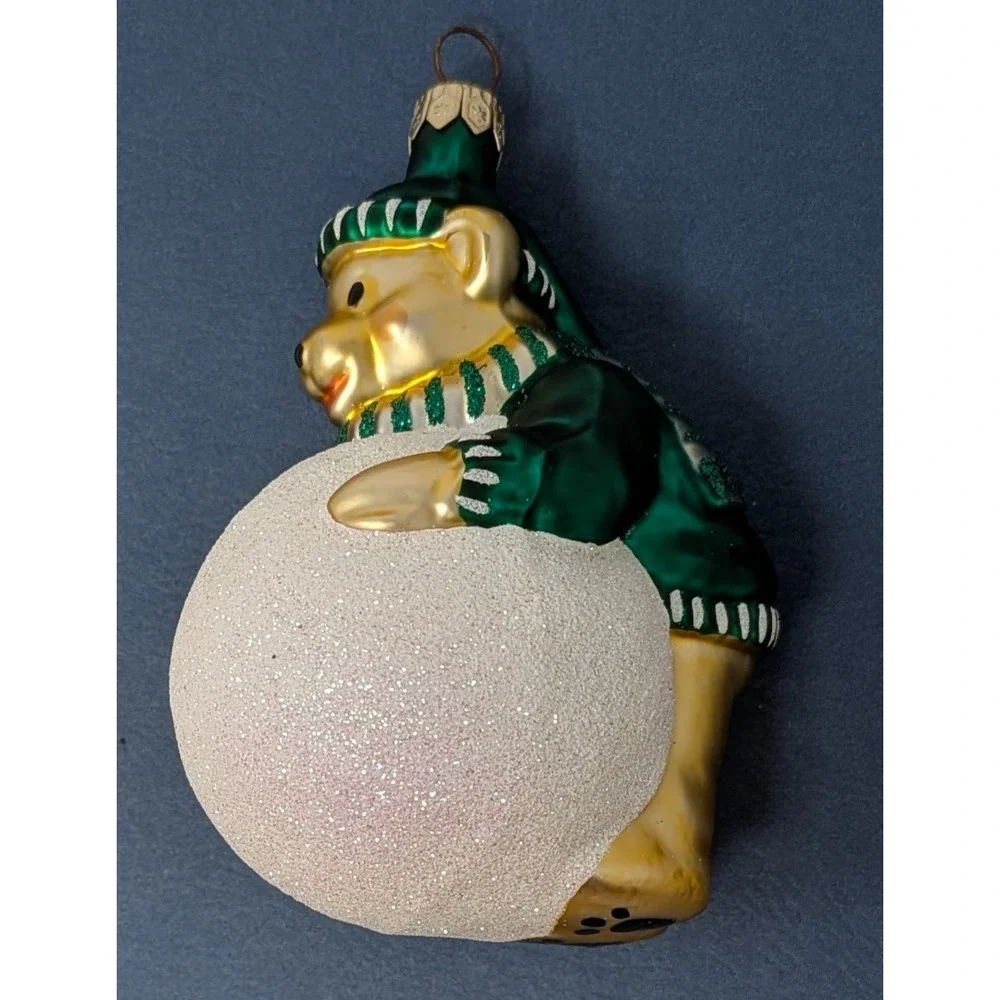 Vtg Patricia Breen Henry the Baby Bear Snowball Christmas Ornament 1996